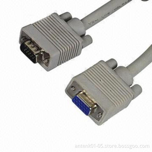 15P VGA Male to VGA Female Cable with BC, CCA or CCS Conductor, RoHS and CE Marks